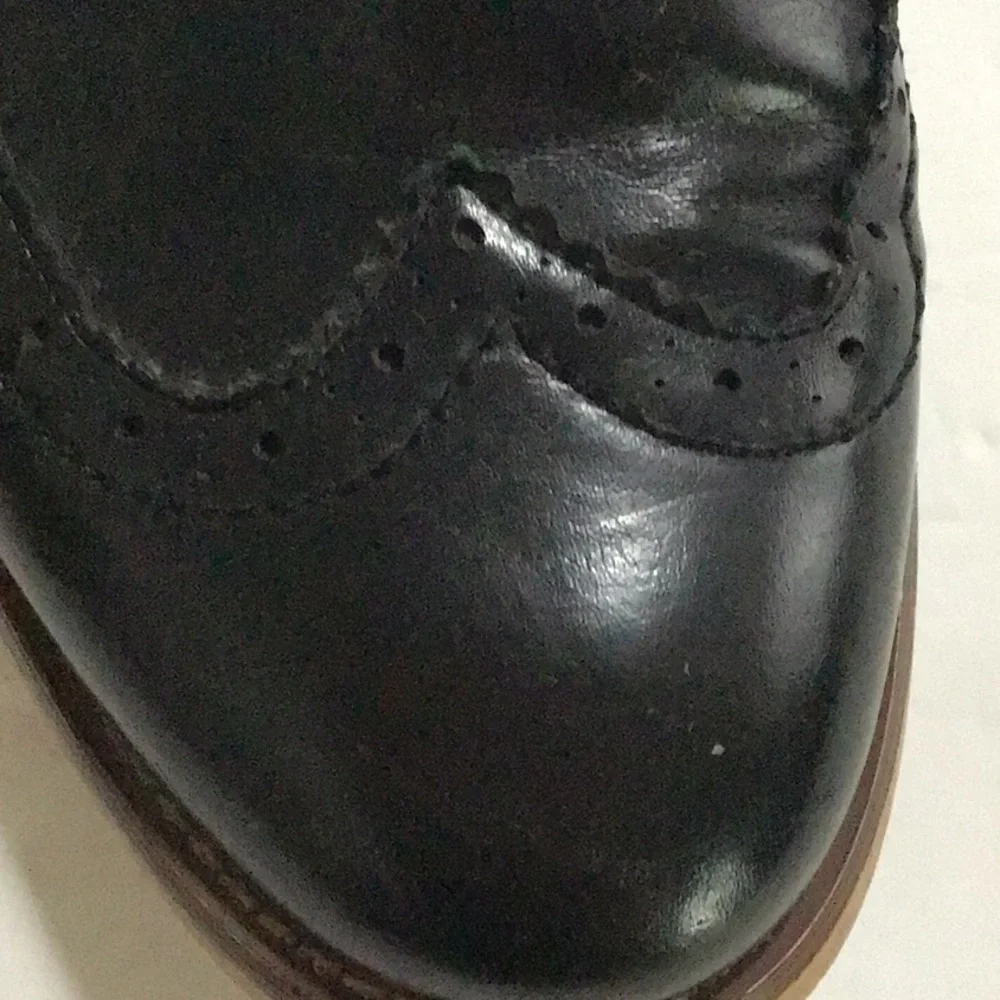 Amali Black Wingtip Dress‎ Brogue Tie Shoes 8 1/2